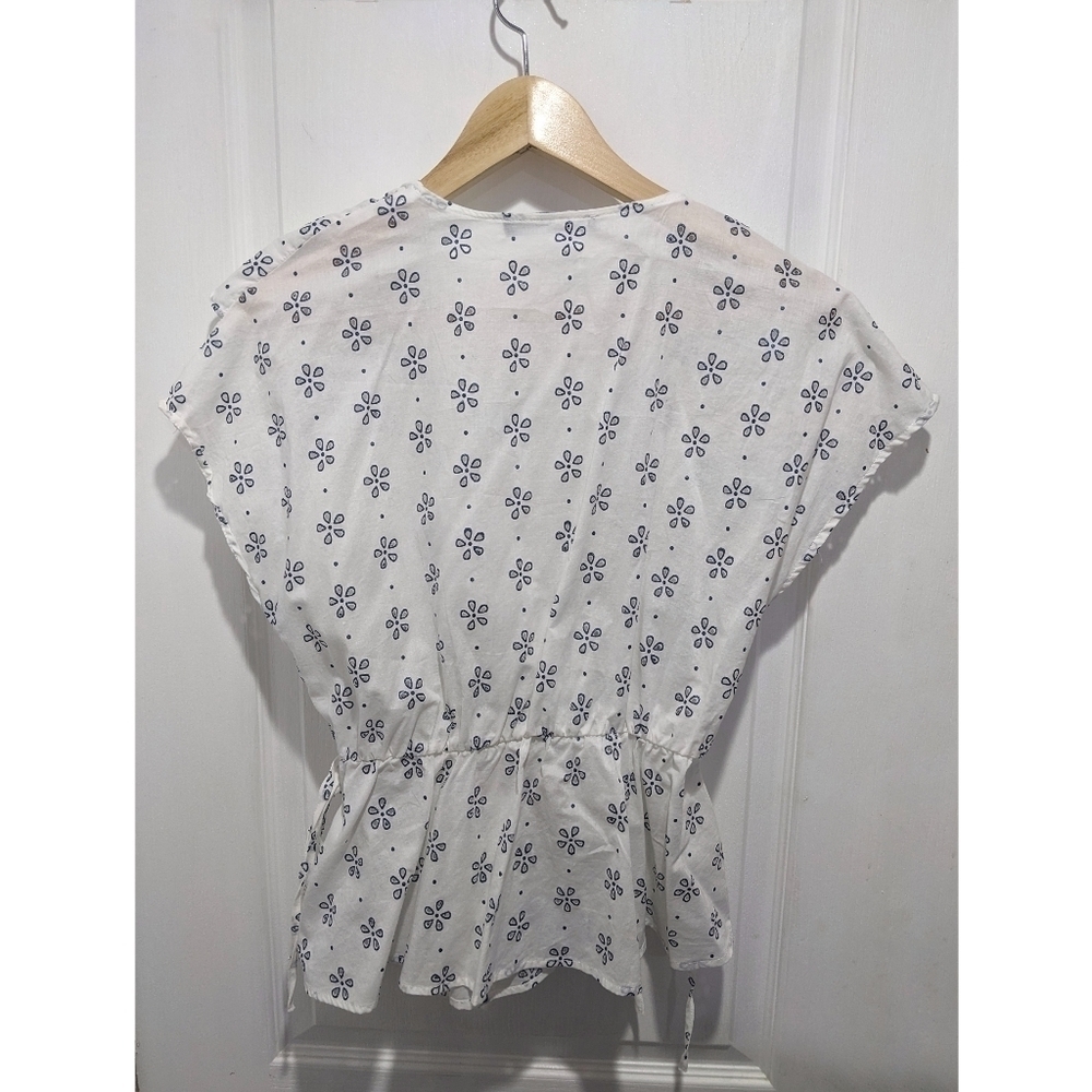 Zara | Eyelet Ruffle Wrap Top - Picture 3 of 10